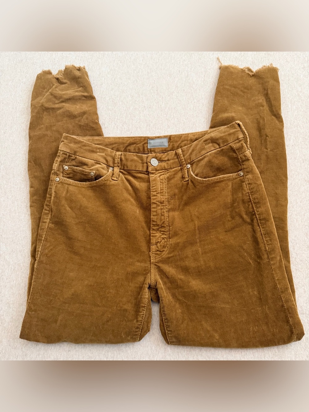 MOTHER high waisted looker ankle chew in honey